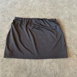 black silk mini skirt